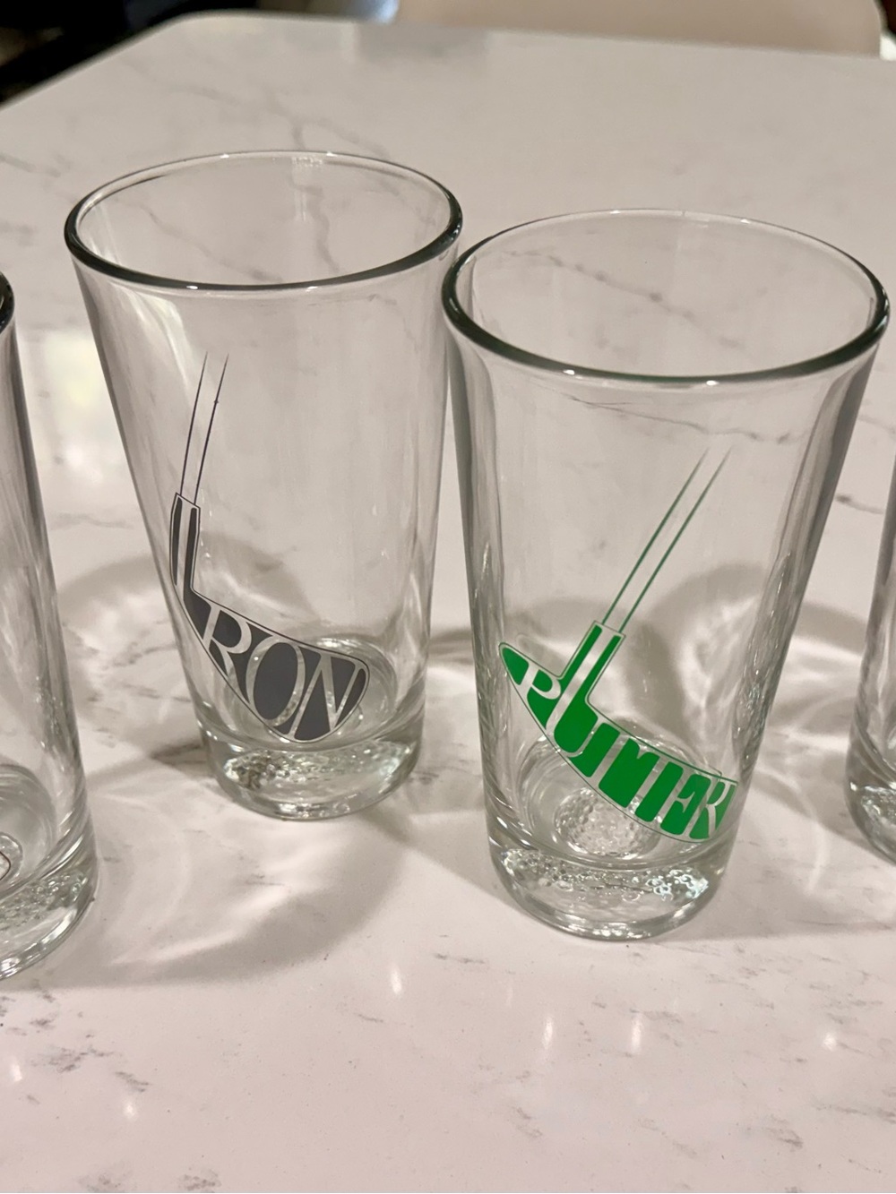 Golf seemed drinking glasses set of four